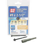 Grip-Rite PrimeGuard Plus #9 x 2.5 In. Hex Washer Head Structural Screw (25-Count) Image 1
