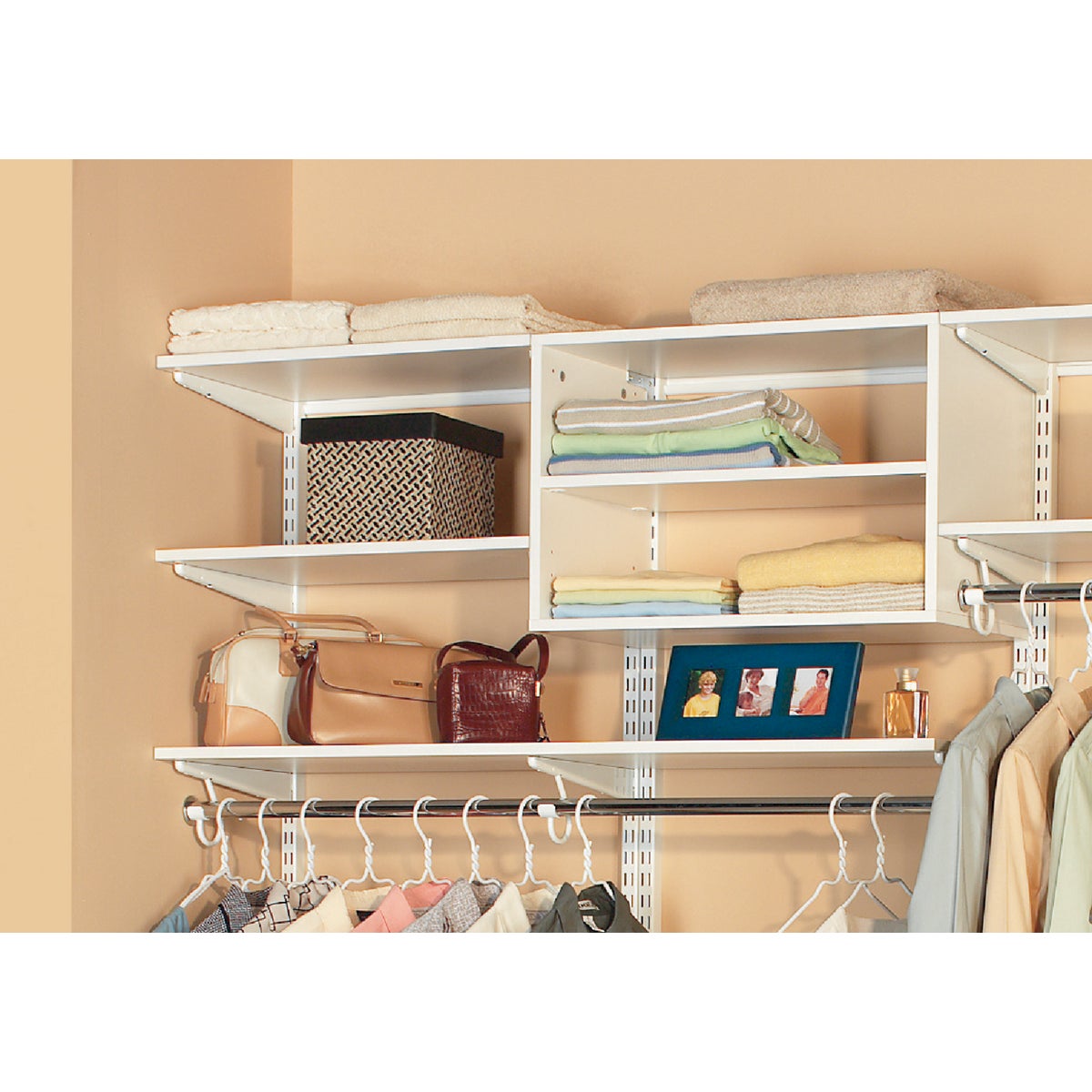 Organized Living FreedomRail 2 Ft. W. x 14 In. D Melamine Closet Shelf, White Image 2