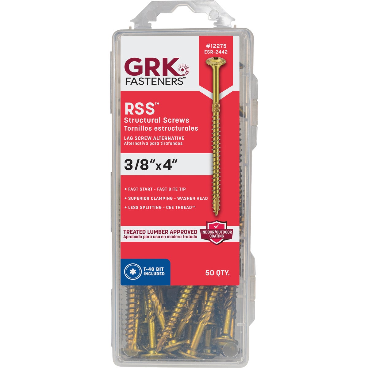 GRK RSS Rugged 3/8 In. x 4 In. Star Drive Washer-Head Structure Screw (50-Count) Image 2