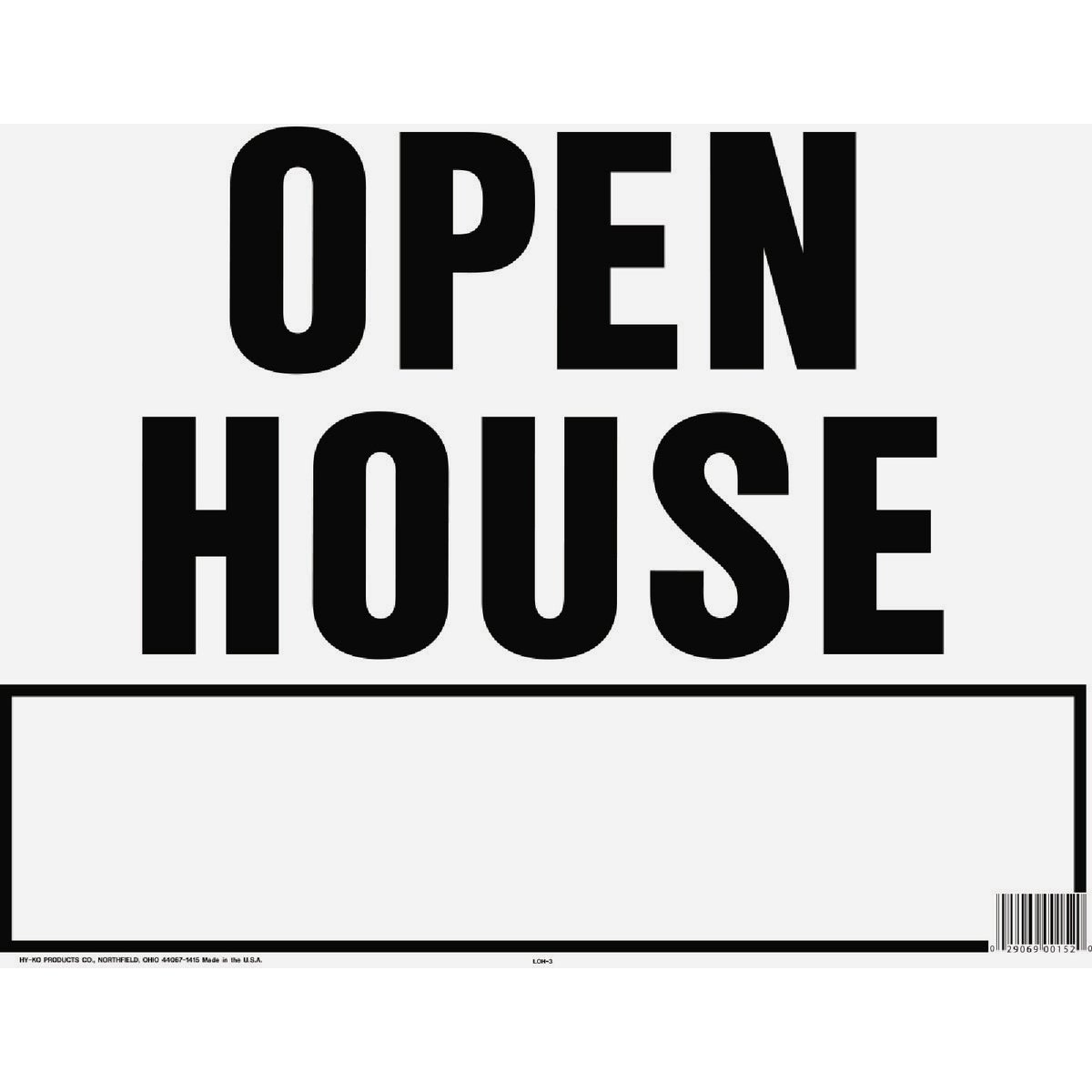 Hy-Ko Corrugated Plastic Sign, Open House