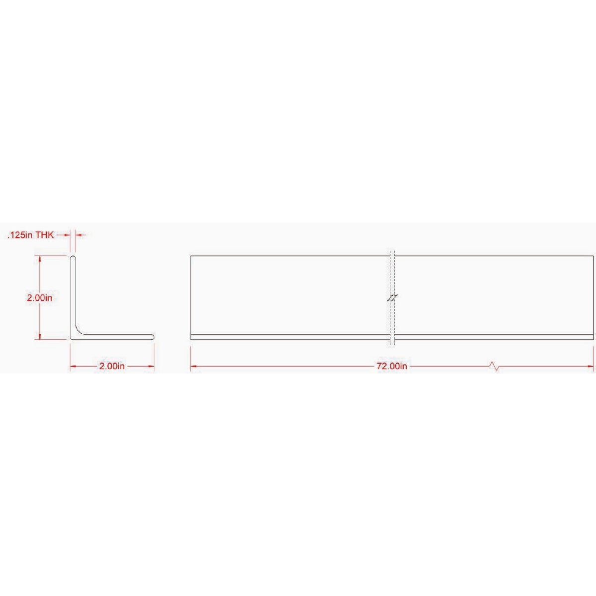 Hillman SteelWorks 1/8 In. x 2 In. x 6 Ft. Weldable Hot-Rolled Steel Angle Image 2