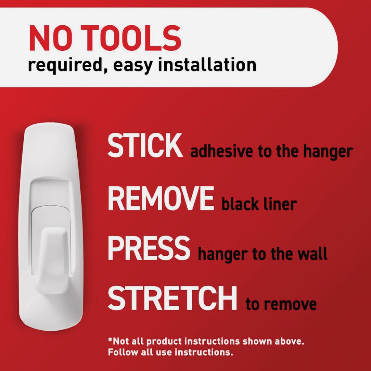 Command Large Utility Hook Value Pack, White, 6 Hooks, 16 Strips Image 3