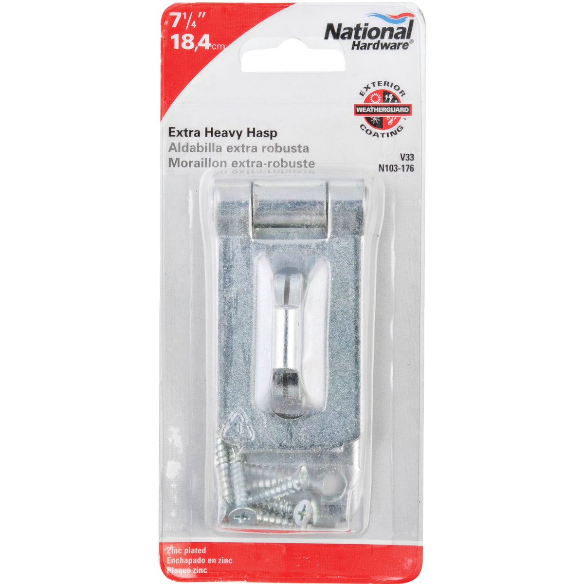 National Hardware 1-7/8 In. x 7-1/4 In. Zinc Hasp Image 2