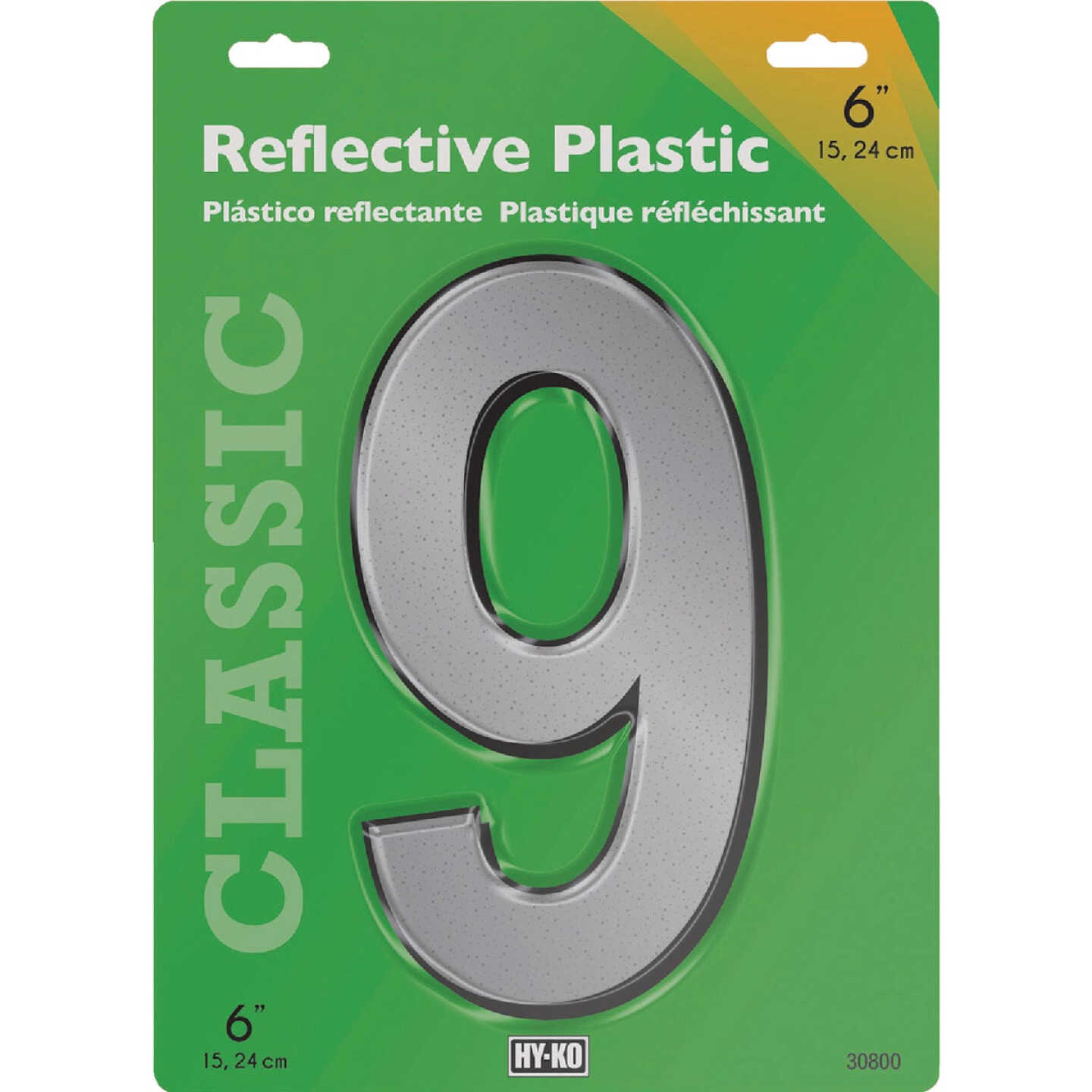 Hy-Ko 6 In. Reflective Plastic Number 9 Image 1