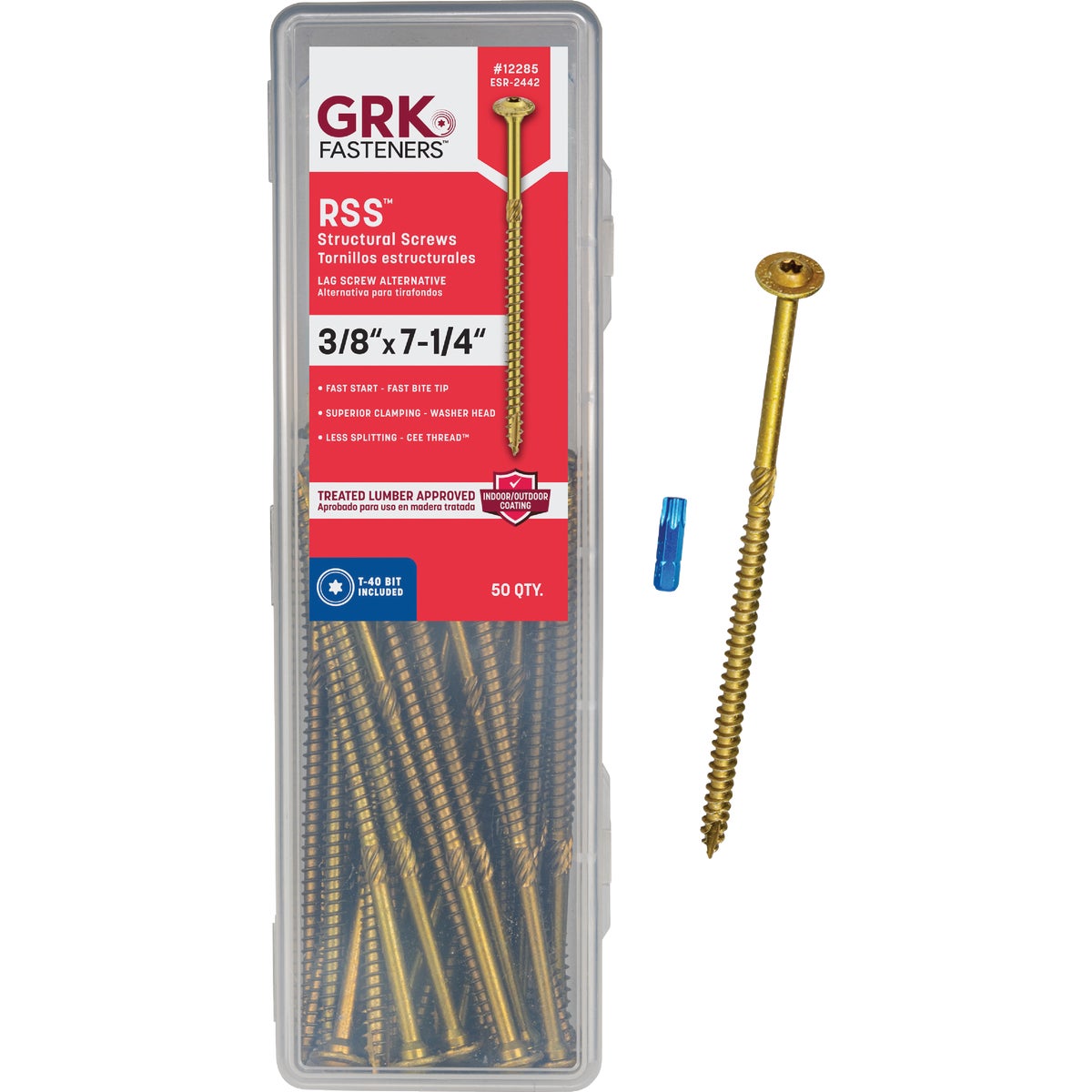 GRK RSS Rugged 3/8 In. x 7-1/4 In. Star Drive Washer-Head Structure Screw (50-Count) Image 1