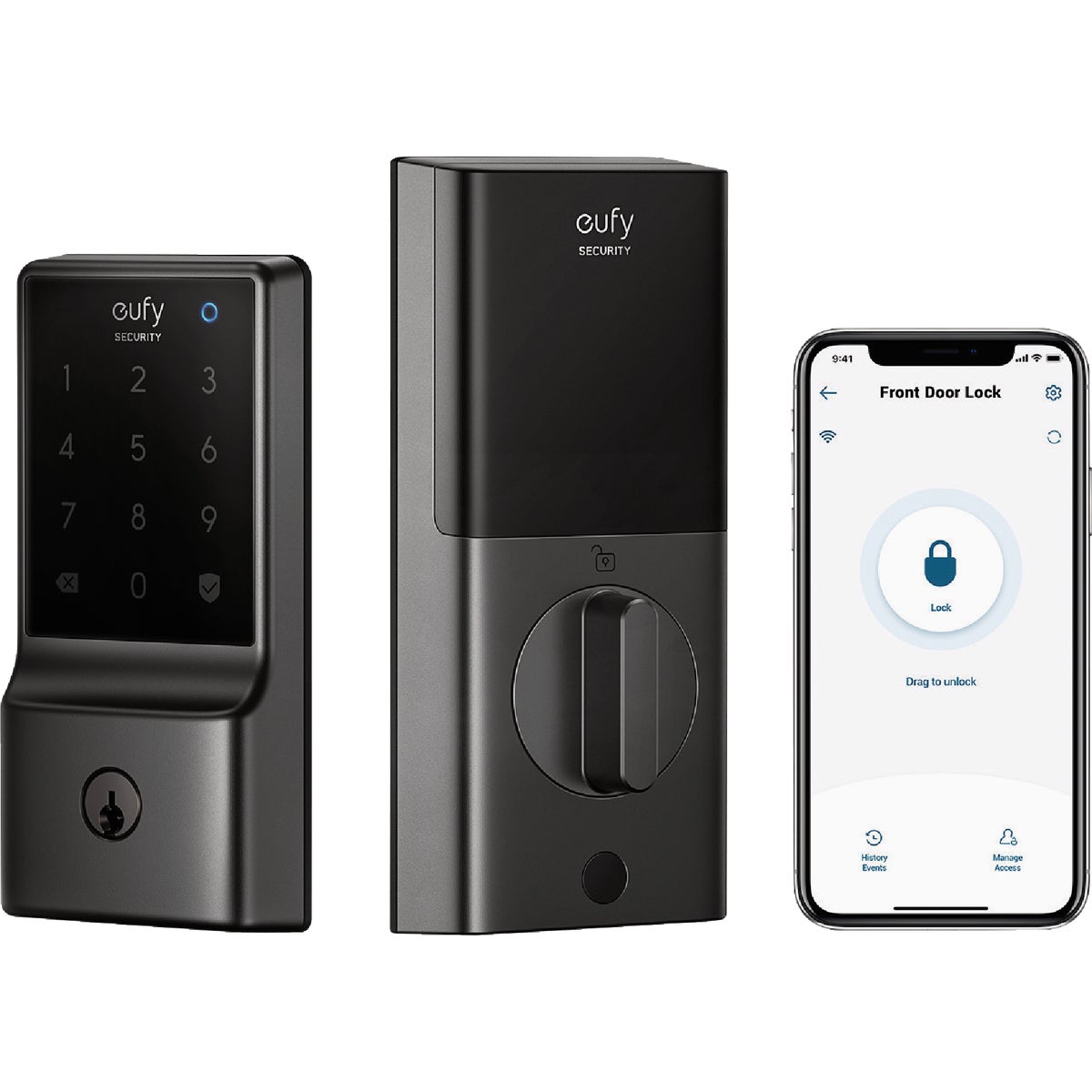 eufy Smart Lock C210 Black 5-In-1 Keyless Entry Door Lock Image 1