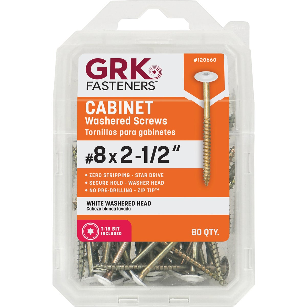 GRK #8 x 2-1/2 In. Star Drive White Cabinet Screw (80-Count) Image 4