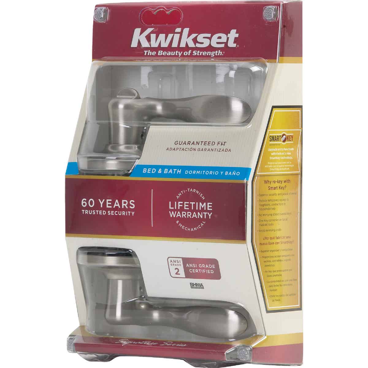 Kwikset Signature Series Satin Nickel Tustin Privacy Door Lever  Image 3