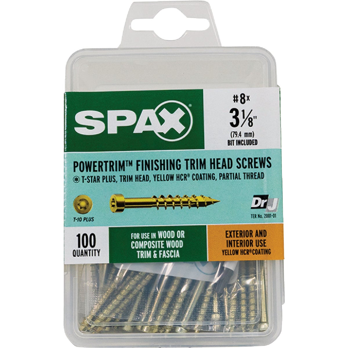 SPAX #8 x 3-1/8 In. T10 Plus Cylindrical Head HCR (Exterior Rated) Yellow Trim Screw (100-Count) Image 4