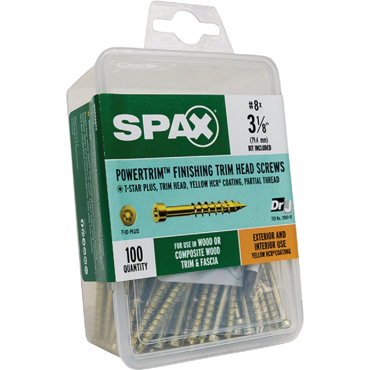 SPAX #8 x 3-1/8 In. T10 Plus Cylindrical Head HCR (Exterior Rated) Yellow Trim Screw (100-Count) Image 6