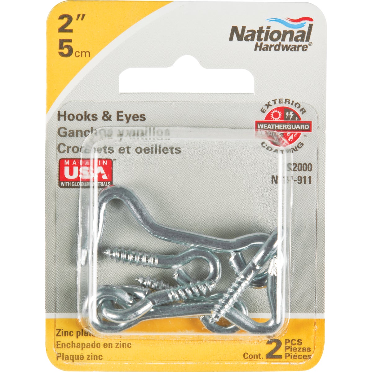 National Hardware 2 In. Steel Hook & Eye Bolt (2-Count) Image 2
