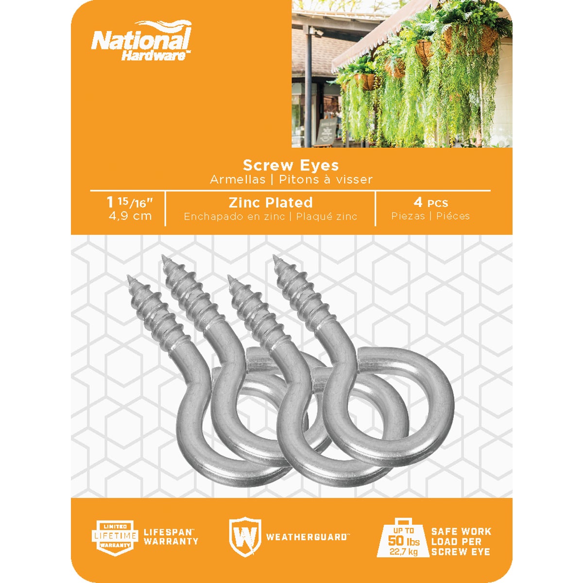 National Hardware #6 Zinc Large Screw Eye (4-Count) Image 2
