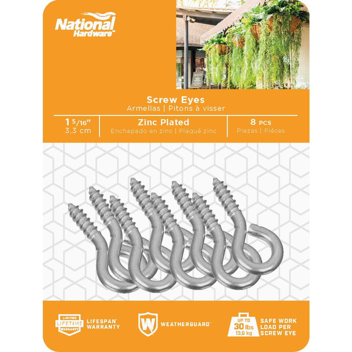 National Hardware #110 Zinc Medium Screw Eye (8-Count) Image 2