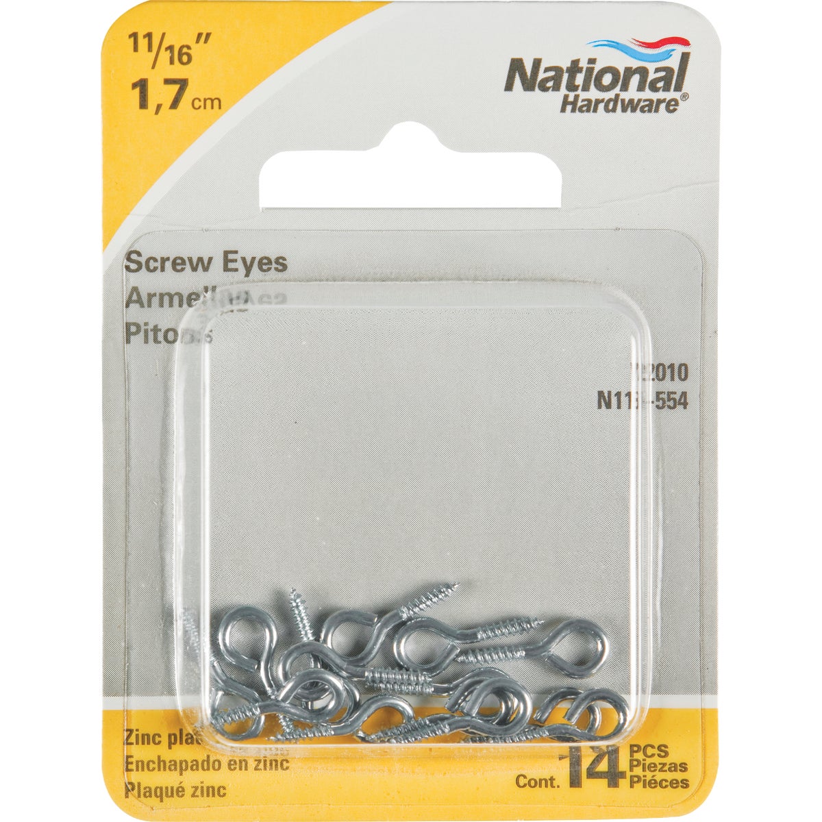National Hardware #216 11/16 In. Zinc Small Screw Eye (14-Count) Image 2