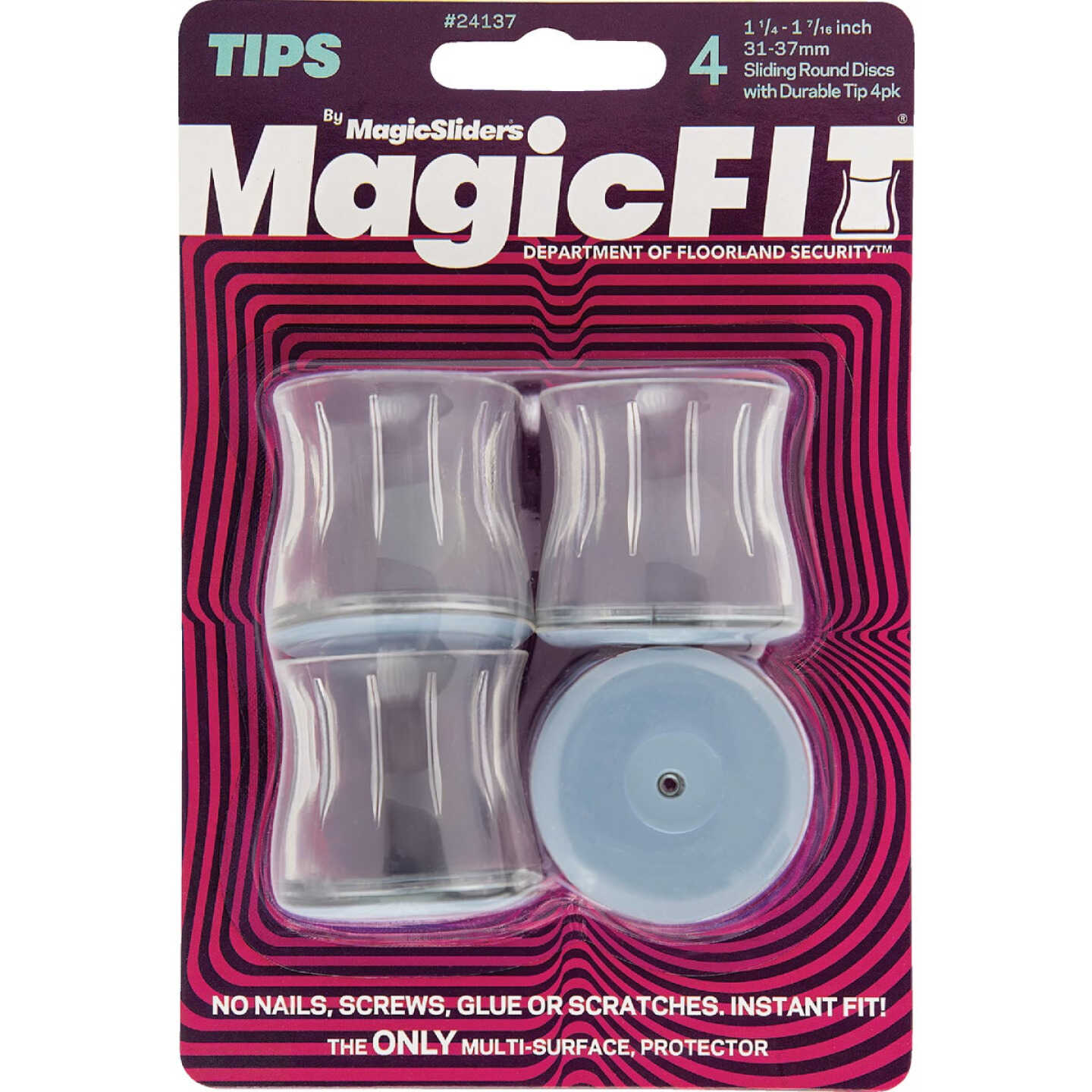 Magic Sliders Magic Fit 1-1/4 In. - 1-7/16 In. Round Slider (4-Pack) Image 2