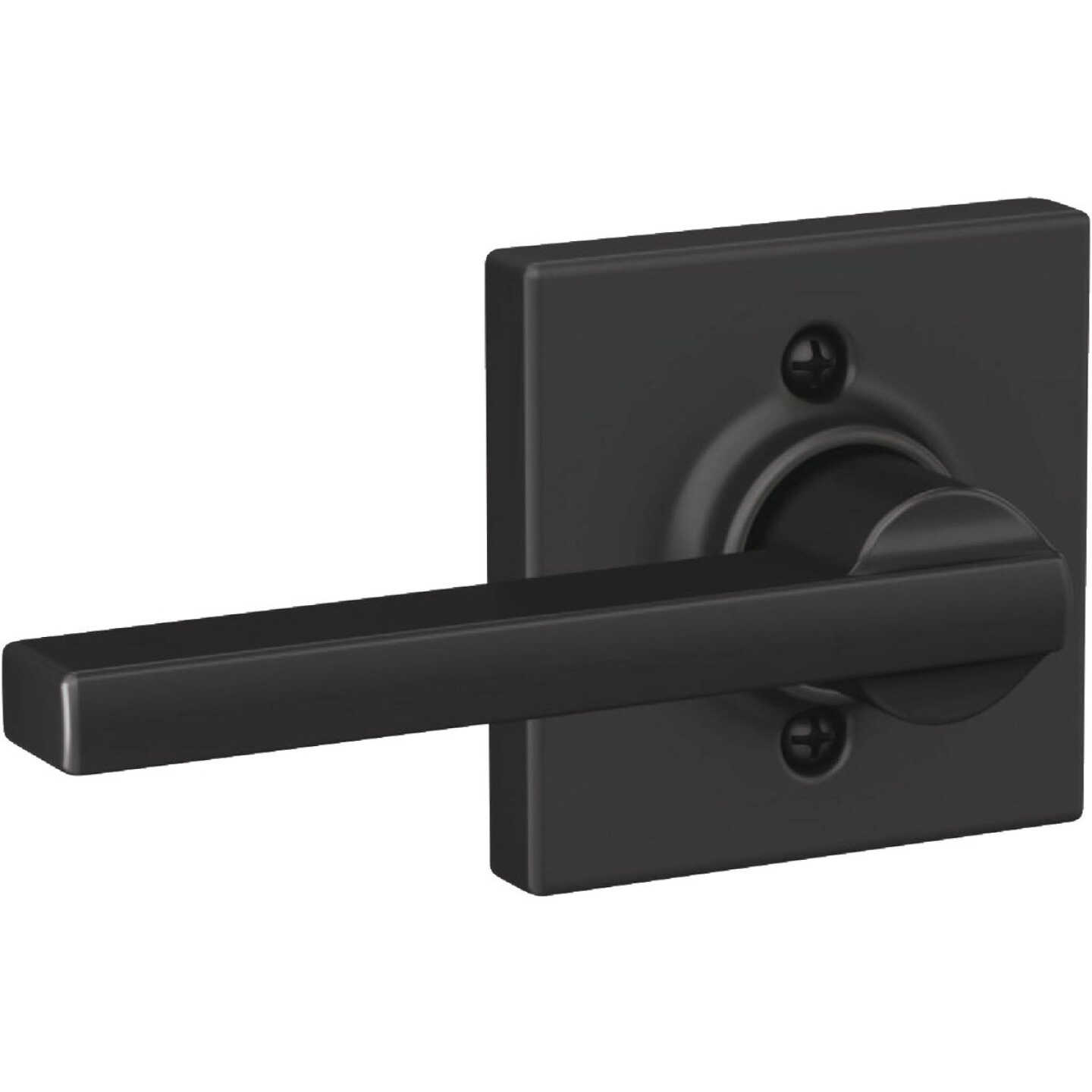 Schlage Latitude Lever Matte Black Non-Turning Lock with Collins Trim Image 1
