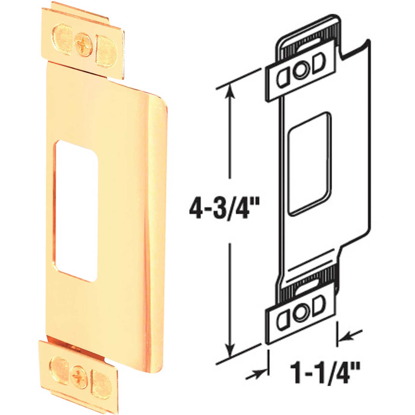 Defender Security Large Brass Adjust-A-Strike Plate Image 1