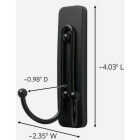 Command Large Double Bath Hook, Matte Black, 1 Hook, 2 Strips Image 2