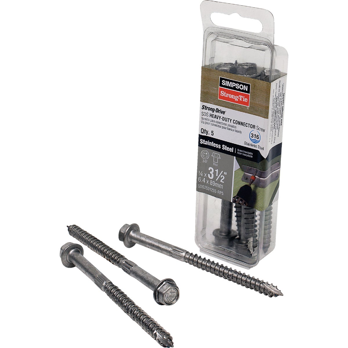 Simpson Strong-Tie Strong-Drive SDS 1/4 In. x 3-1/2 In. Heavy-Duty Connector Screw (10-Count) Image 2
