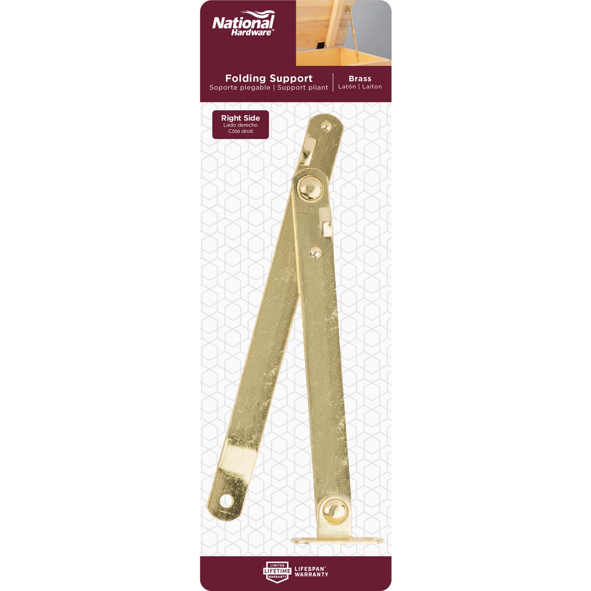 National Hardware Steel Brass Right Handed Table Leg Support Image 2
