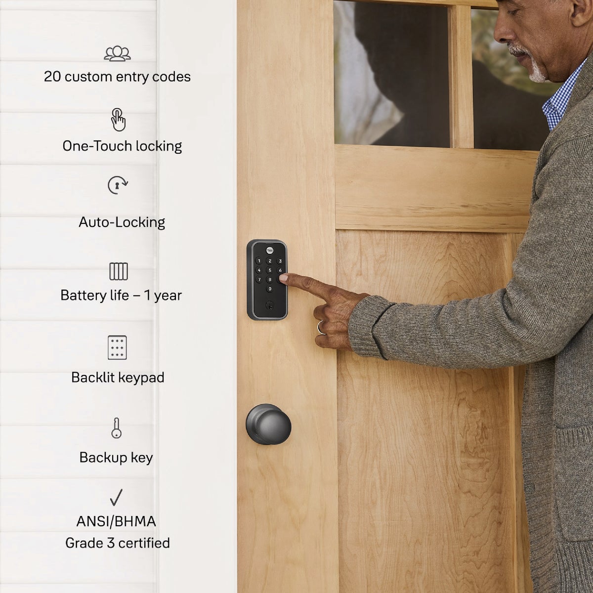 Yale Code Black Suede Electronic Lock Keypad Deadbolt Image 6