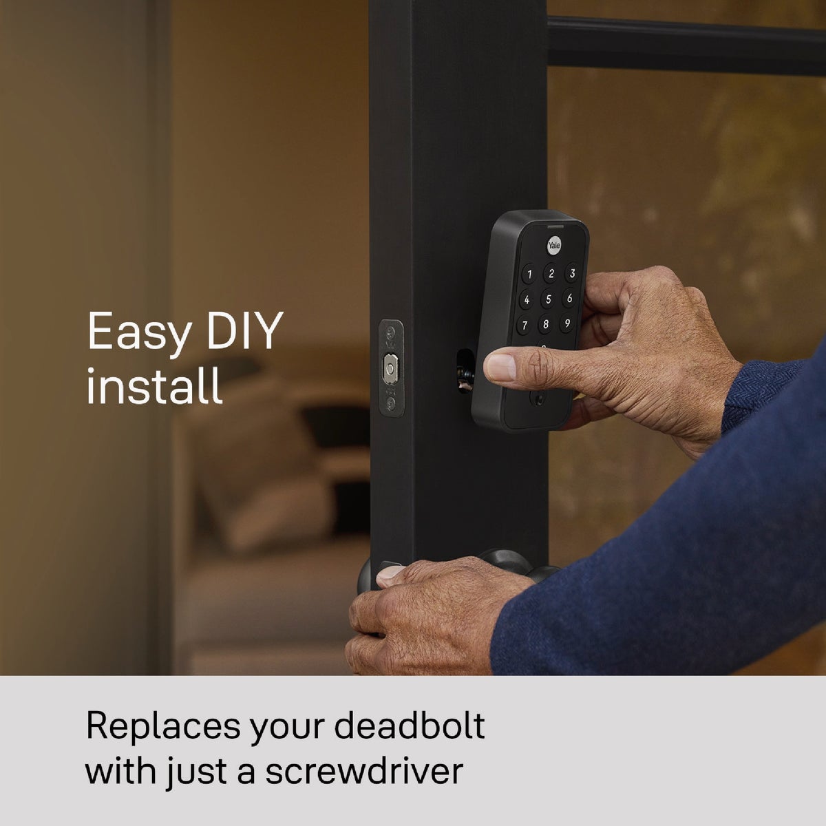 Yale Code Black Suede Electronic Lock Keypad Deadbolt Image 3