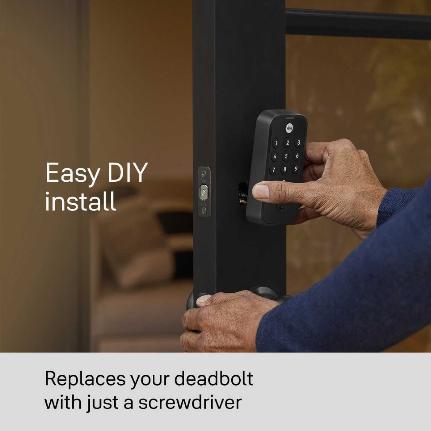 Yale Code Black Suede Electronic Lock Keypad Deadbolt Image 3