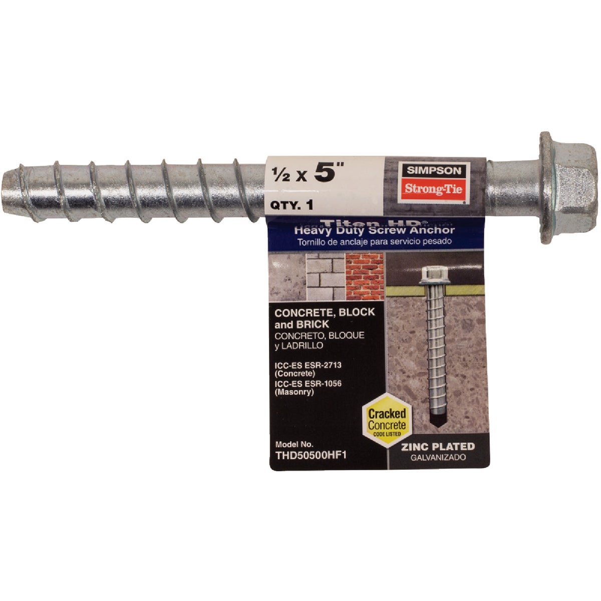 Titen HD 1/2 in. x 5 in. Heavy-Duty Screw Anchor Image 2