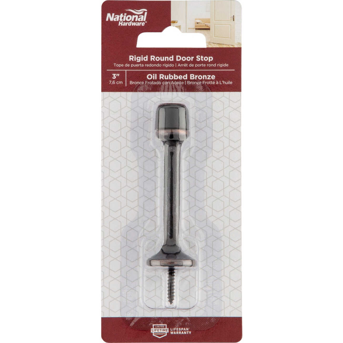 National Hardware 3 In. Oil Rubbed Bronze Rigid Round Door Stop Image 2