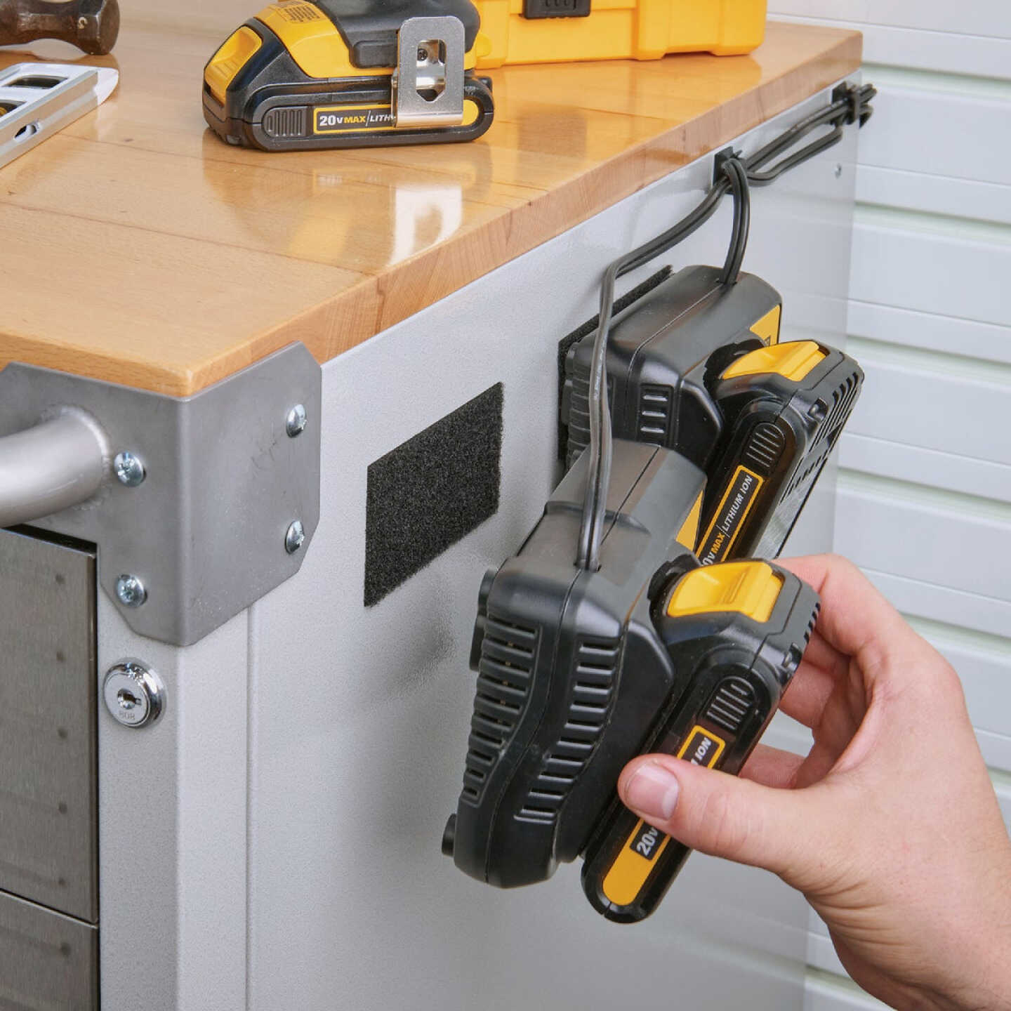 Wrap-It Storage Stick 'Em 2 In. x 4 In. Industrial Strength Black Hook & Loop Strip (4-Count) Image 2