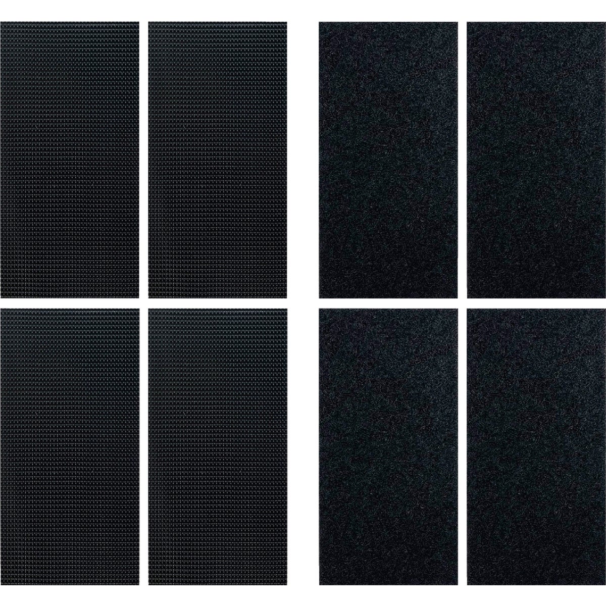 Wrap-It Storage Stick 'Em 2 In. x 4 In. Industrial Strength Black Hook & Loop Strip (4-Count)