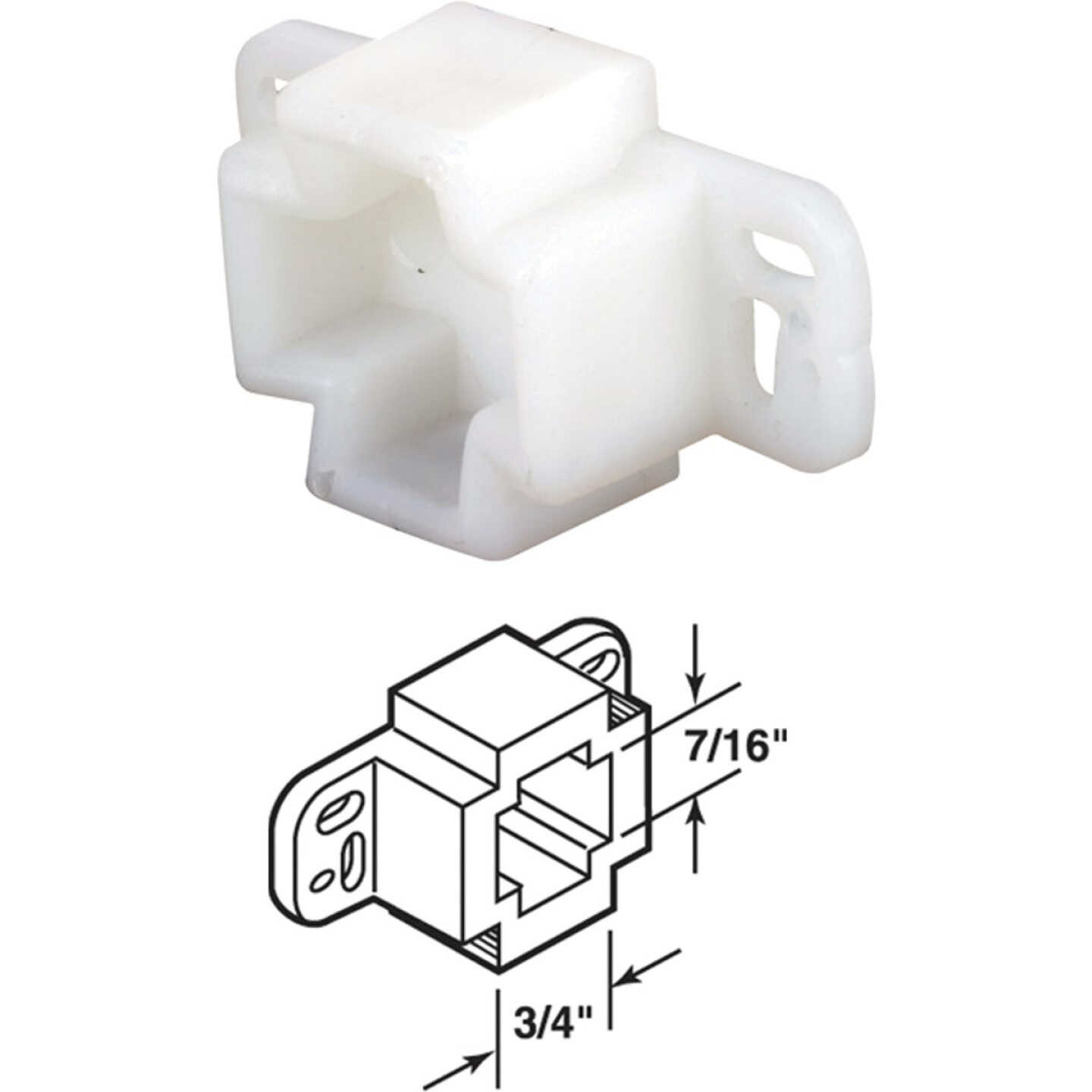 Prime-Line Nylon White Track Socket (2-Pack) Image 1