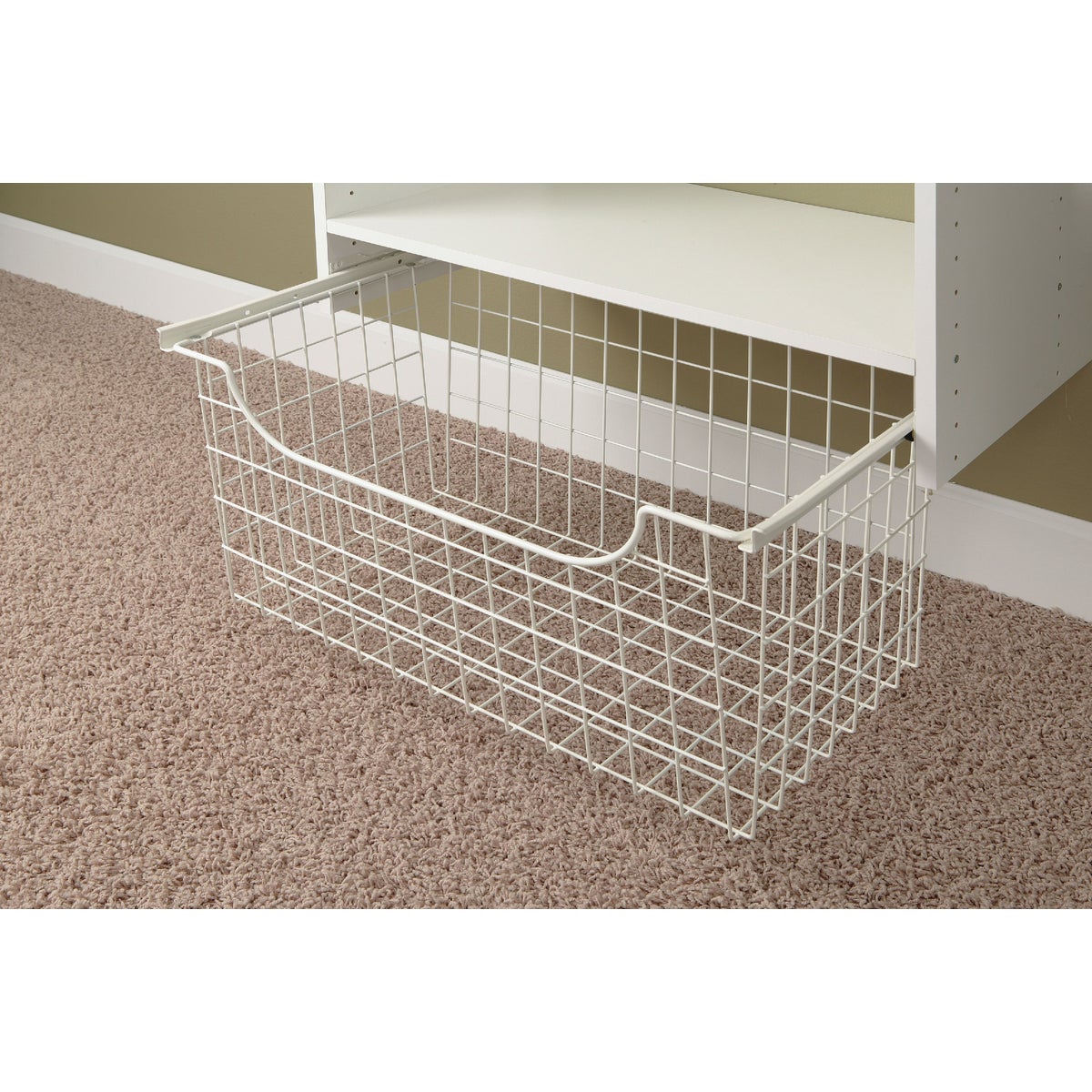 Easy Track 12 In. White Wire Sliding Basket Image 2