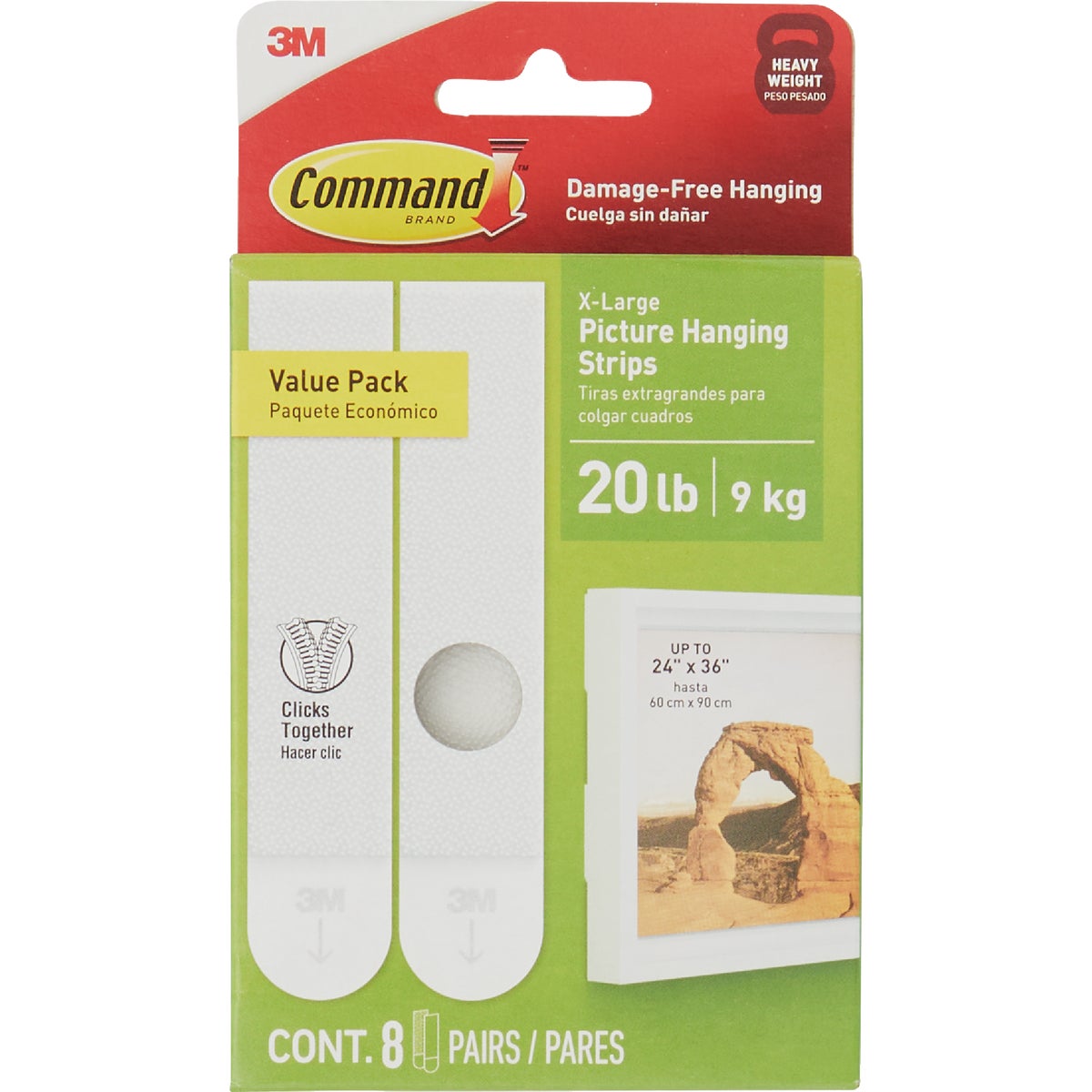 Command 20 Lb. White Picture Hanging Strips, 8 Pairs Image 7
