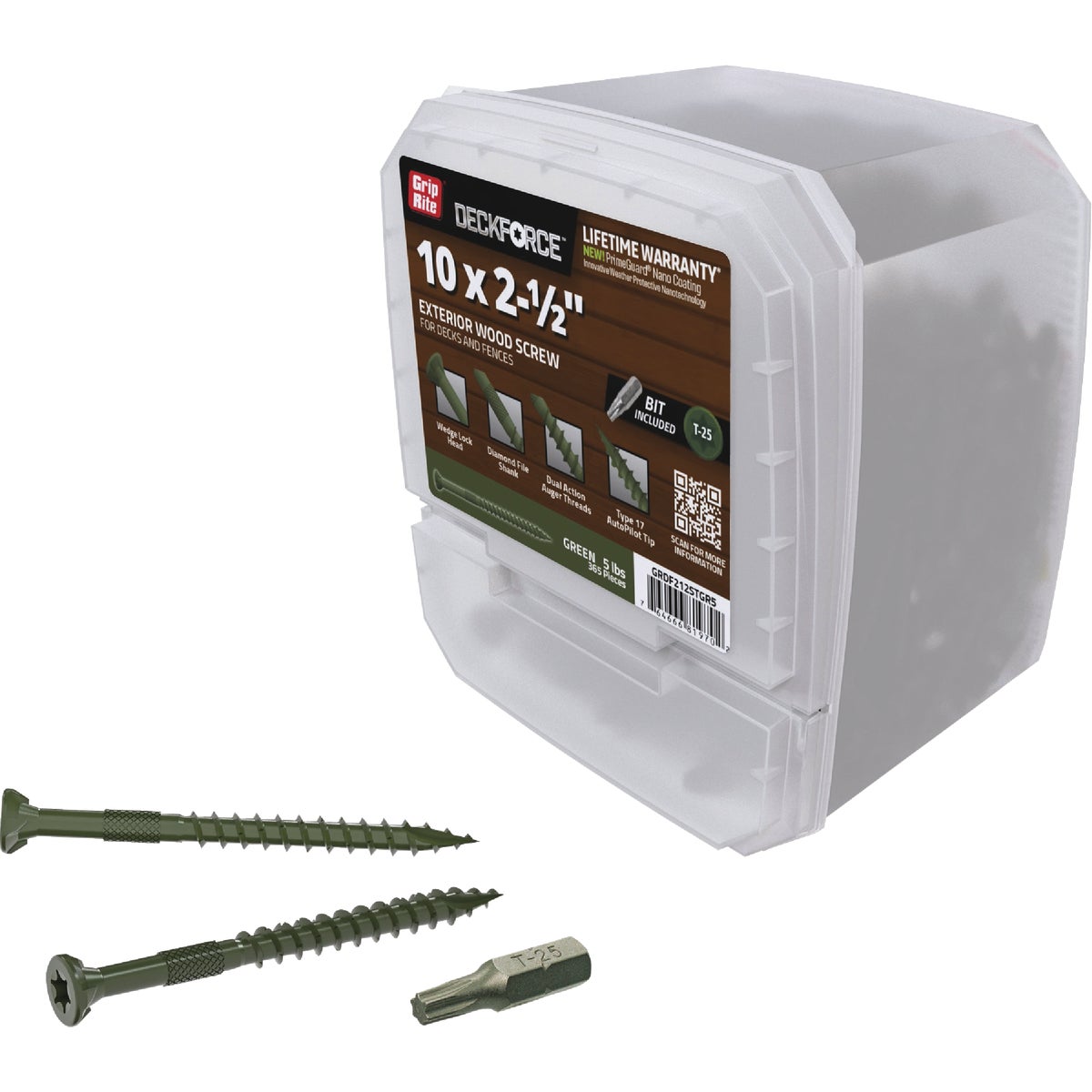 Grip-Rite DeckForce PrimeGuard Nano #10 x 2-1/2 In. Star Drive Green Screw (5 Lb.) Image 2