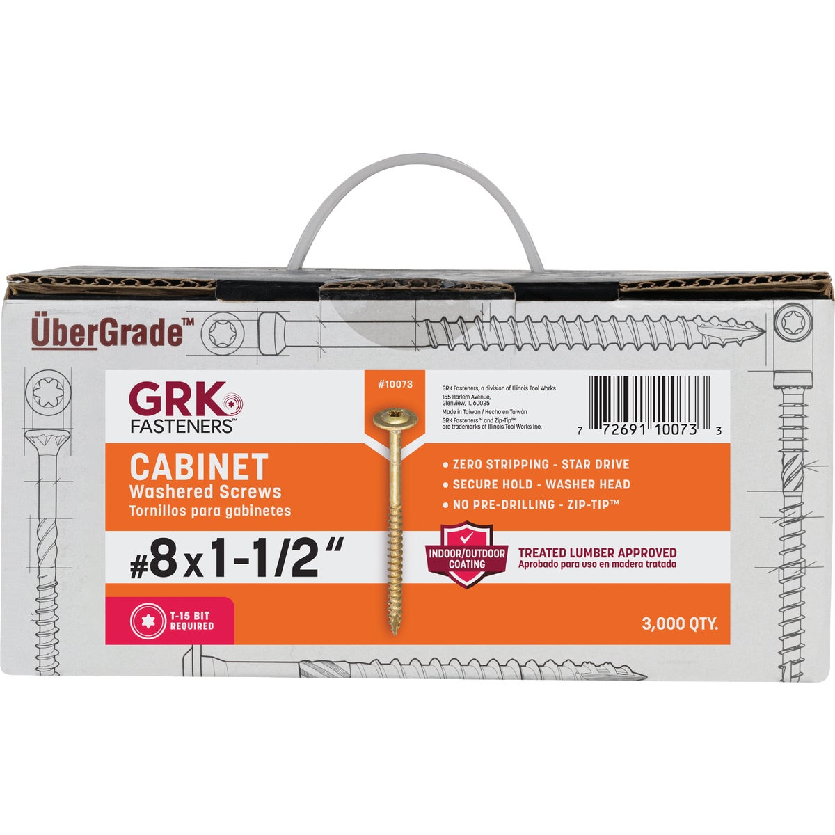 GRK #8 x 1-1/2 In. Star Drive Cabinet Screw (3000-Count) Image 4
