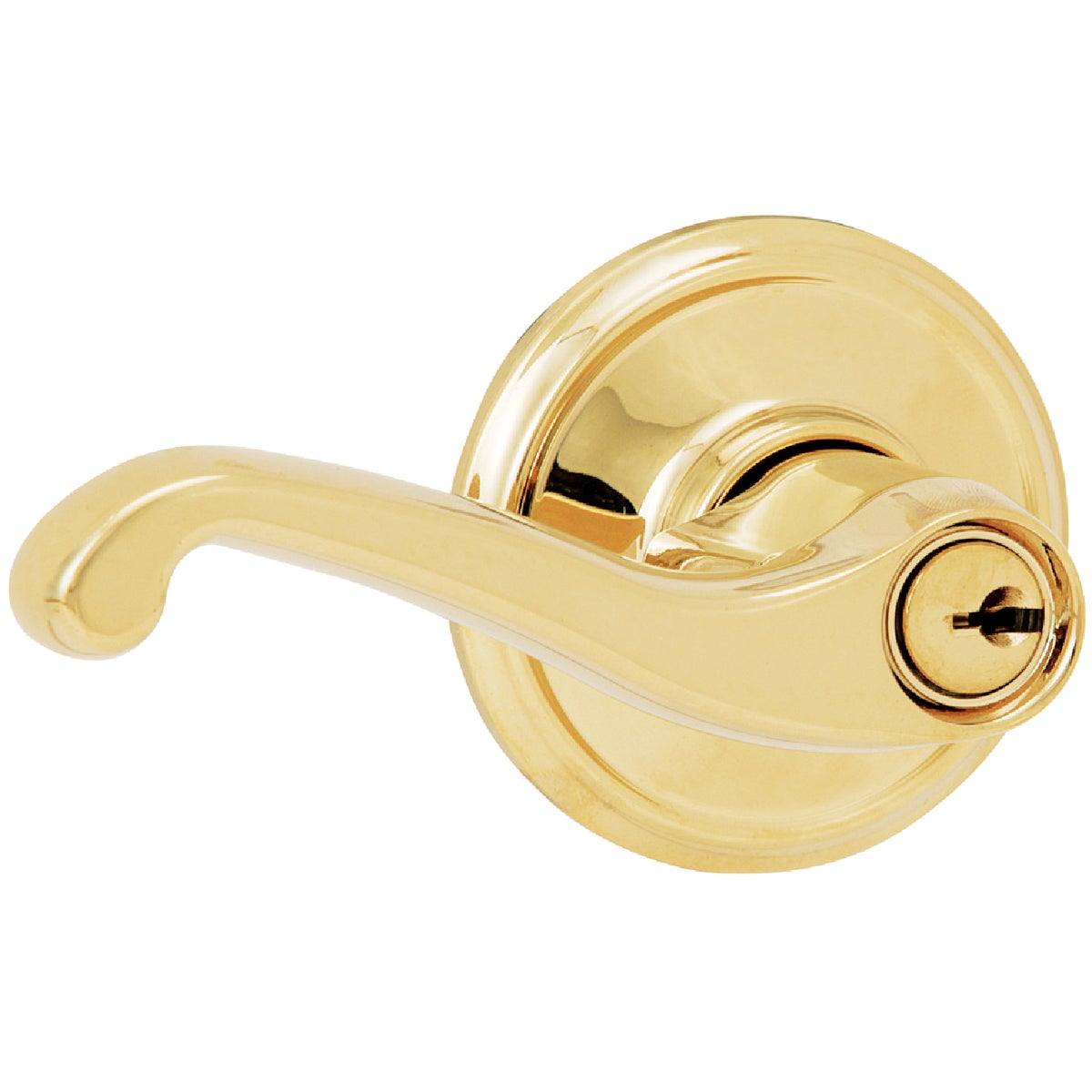 Schlage Flair Ultima Bright Brass Entry Door Lever