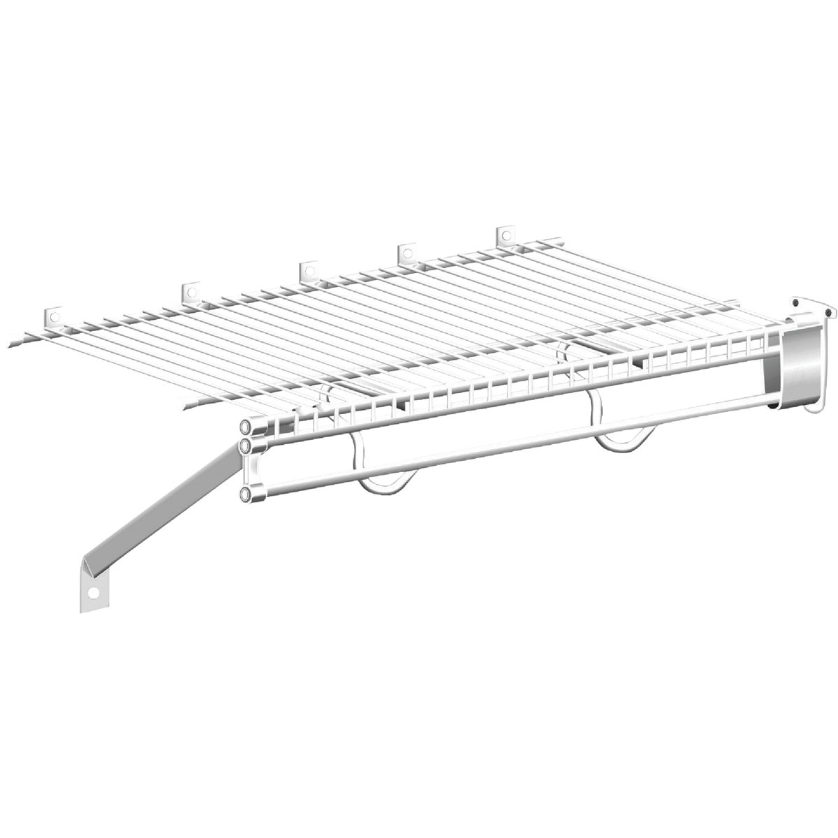 ClosetMaid TotalSlide 12 Ft. W. x 16 In. D. Ventilated Wire Shelf & Rod, White Image 2