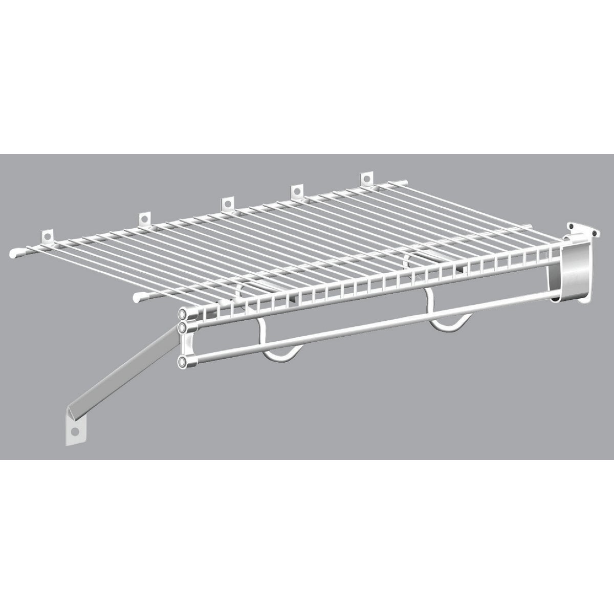 ClosetMaid TotalSlide 12 Ft. W. x 12 In. D. Ventilated Wire Shelf & Rod, White Image 1