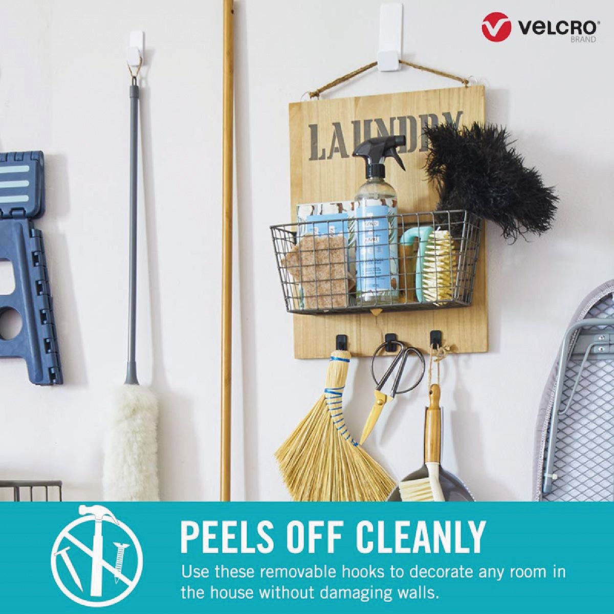 Velcro Brand Hangables 3 Lb. Capacity White Removable Medium Hook (2 Count) Image 3