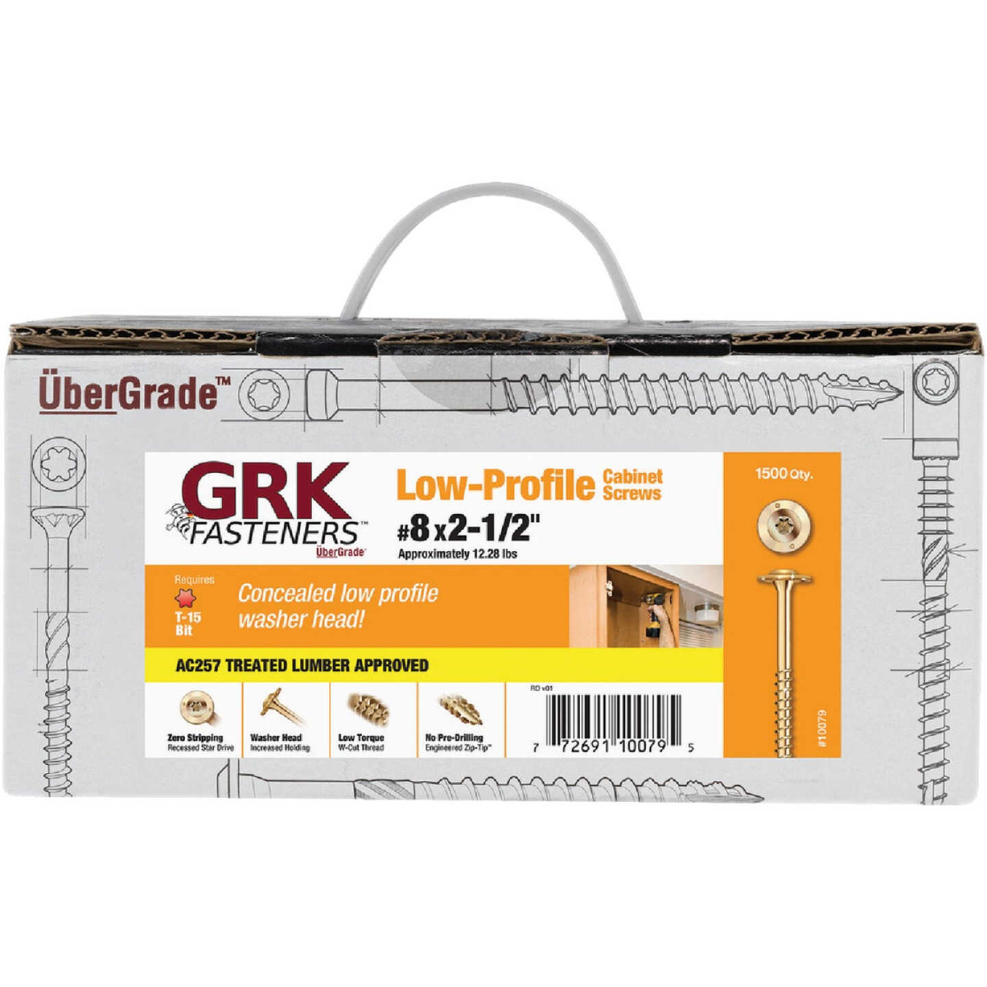 GRK #8 x 2-1/2 In. Star Drive Cabinet Screw (1500-Count) Image 1
