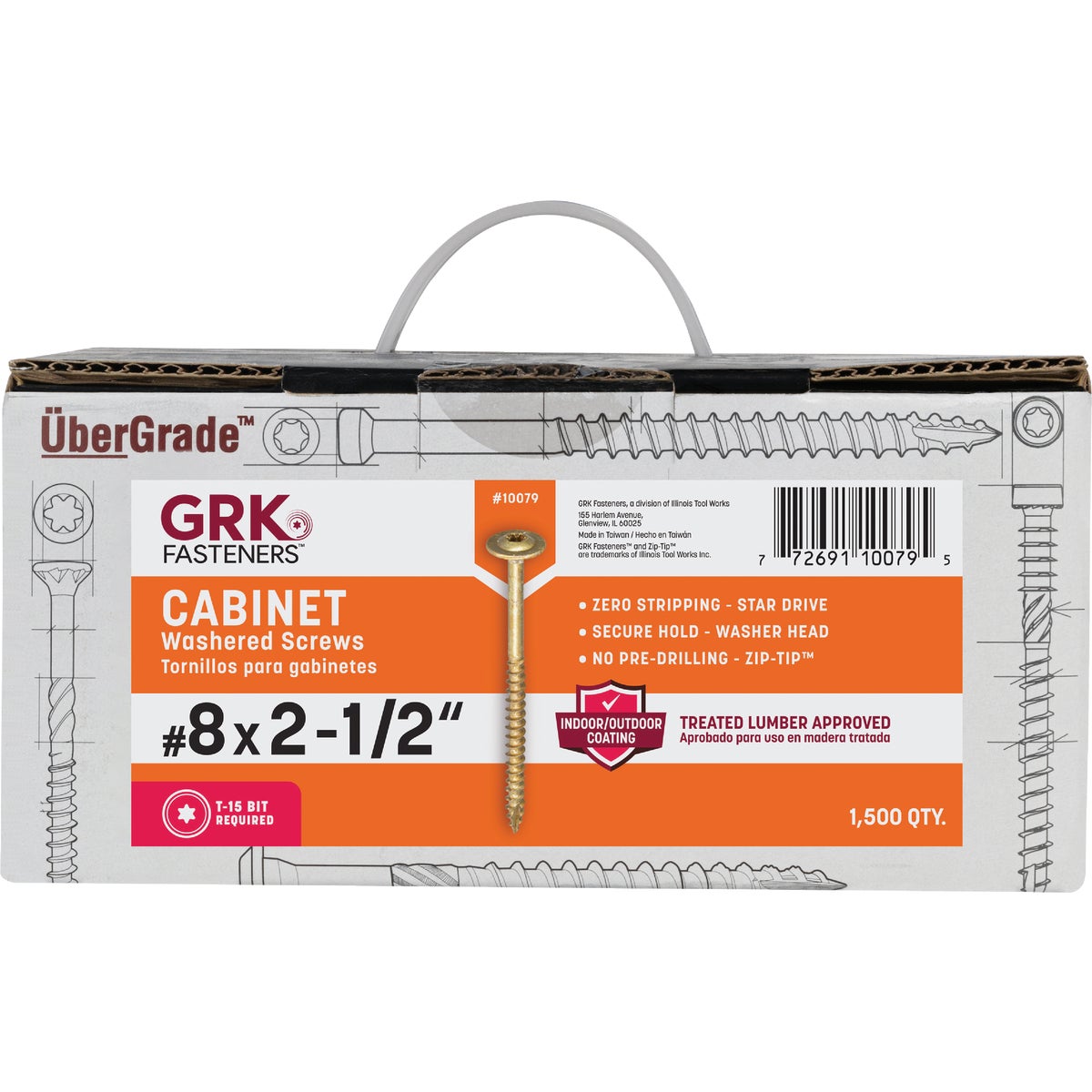 GRK #8 x 2-1/2 In. Star Drive Cabinet Screw (1500-Count) Image 4
