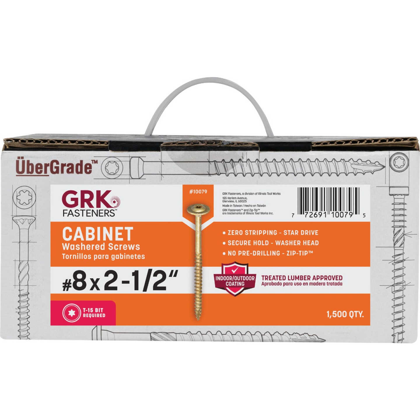 GRK #8 x 2-1/2 In. Star Drive Cabinet Screw (1500-Count) Image 4