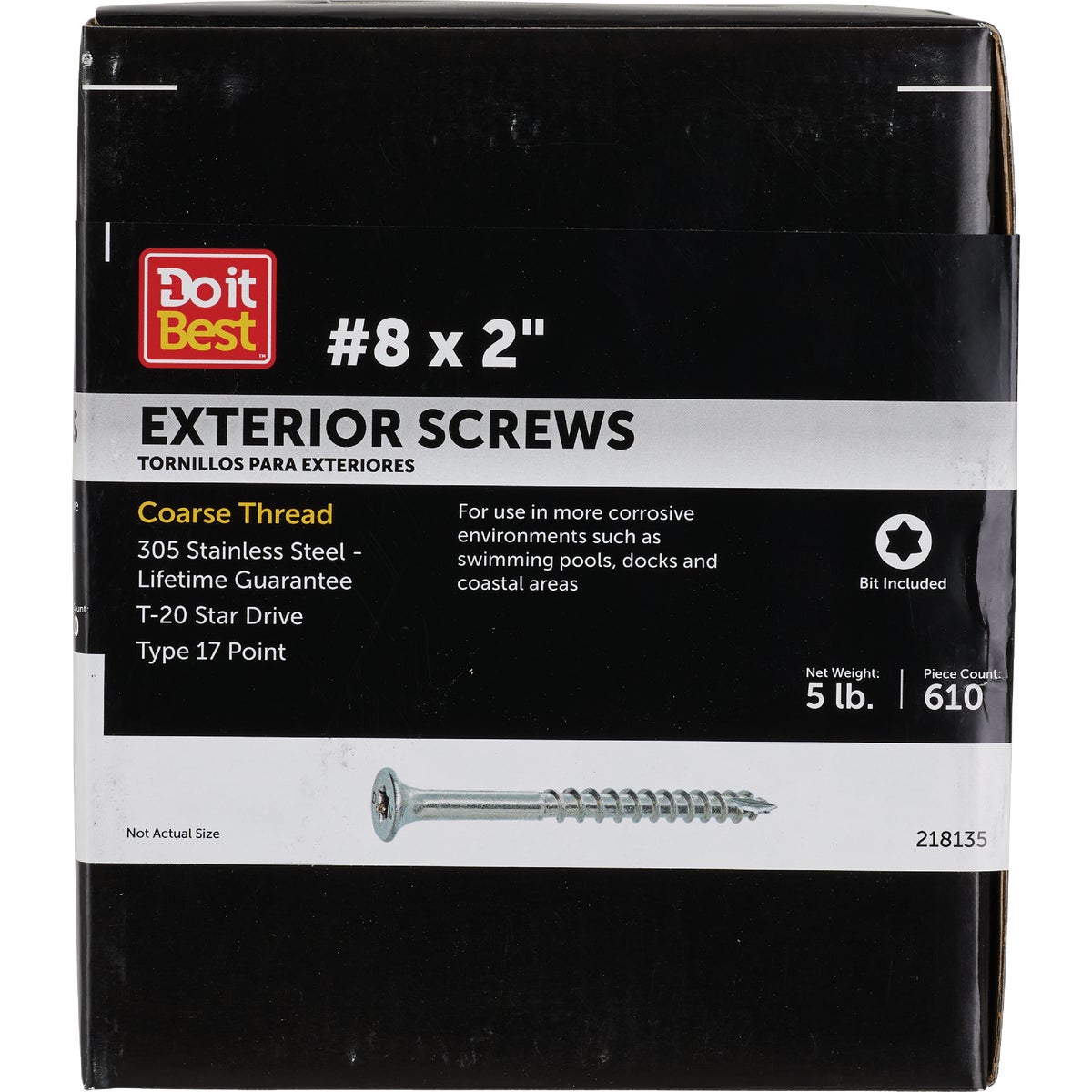 Grip-Rite PrimeGuard Max 2 In. T20 Star Drive Trim Head Stainless Steel Deck Screw (5 Lb.)