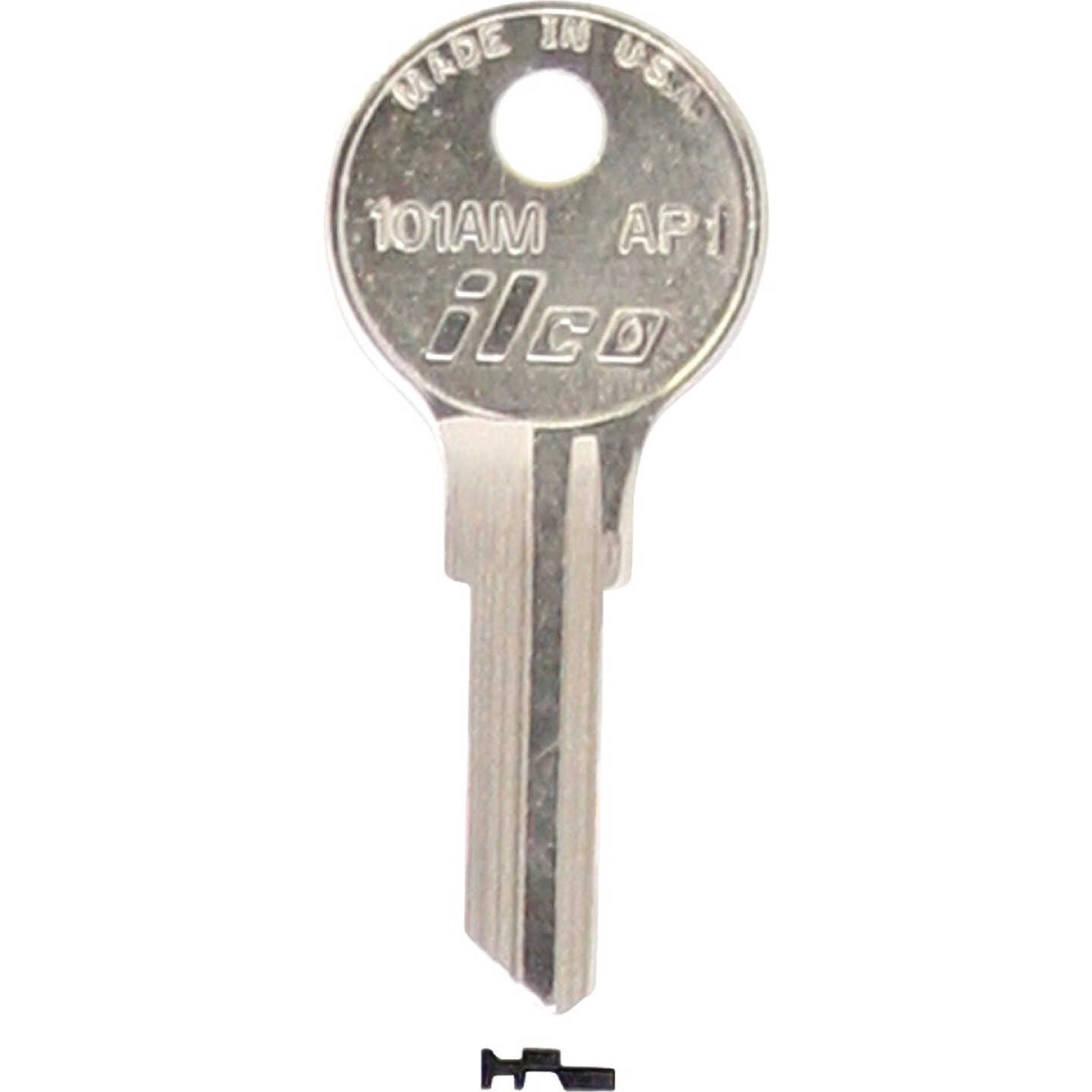 ILCO APS Nickel Plated File Cabinet Key AP1 / 101AM (10-Pack) Image 1