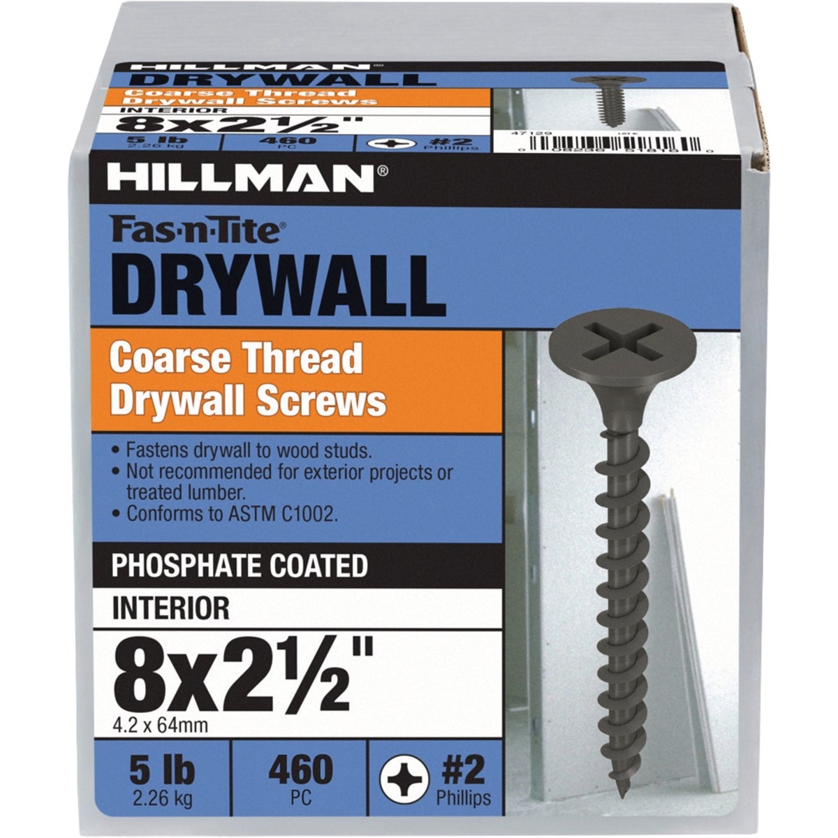Hillman Fas-N-Tite #8 x 2-1/2 In. Coarse Thread Black Phosphate Drywall Screw (460-Count) Image 2