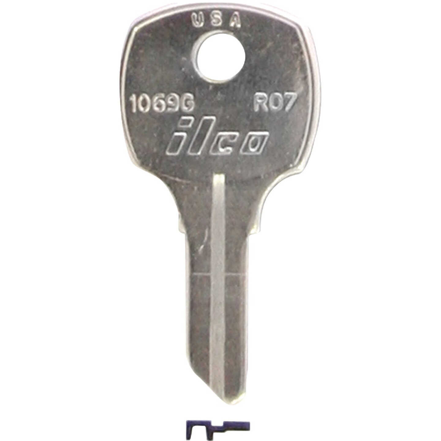 ILCO Russwin Nickel Plated File Cabinet Key R07 / 1069G (10-Pack) Image 1