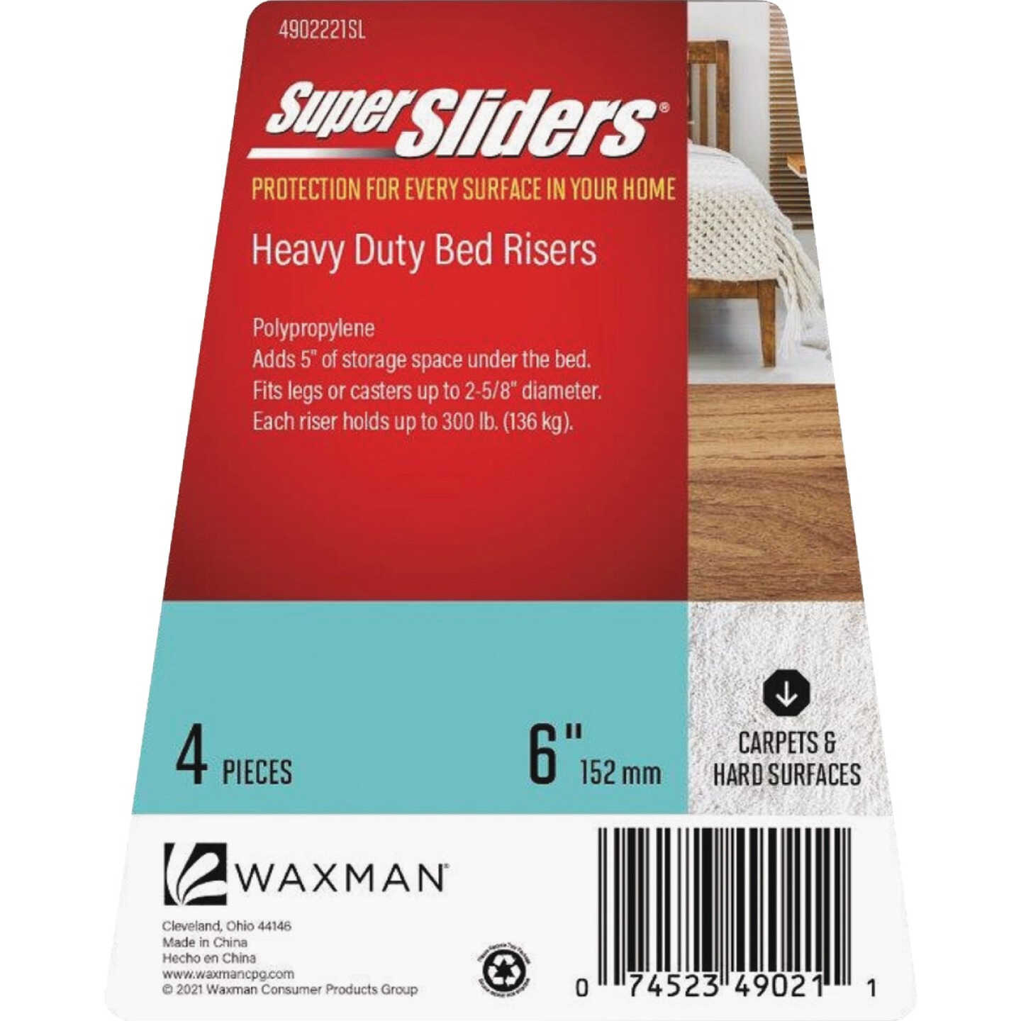 Super Sliders 6 In. Bed Risers (4-Pack) Image 2