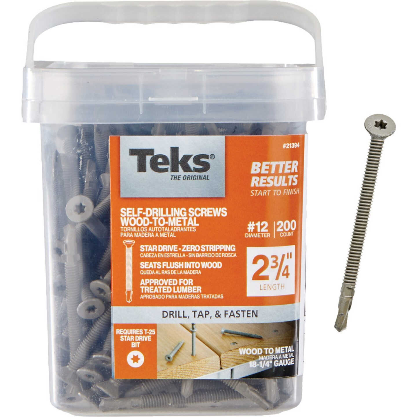 Teks #12 x 2-3/4 In. Star Head Drill Point Wood-to-Metal Screws (200-Count) Image 6
