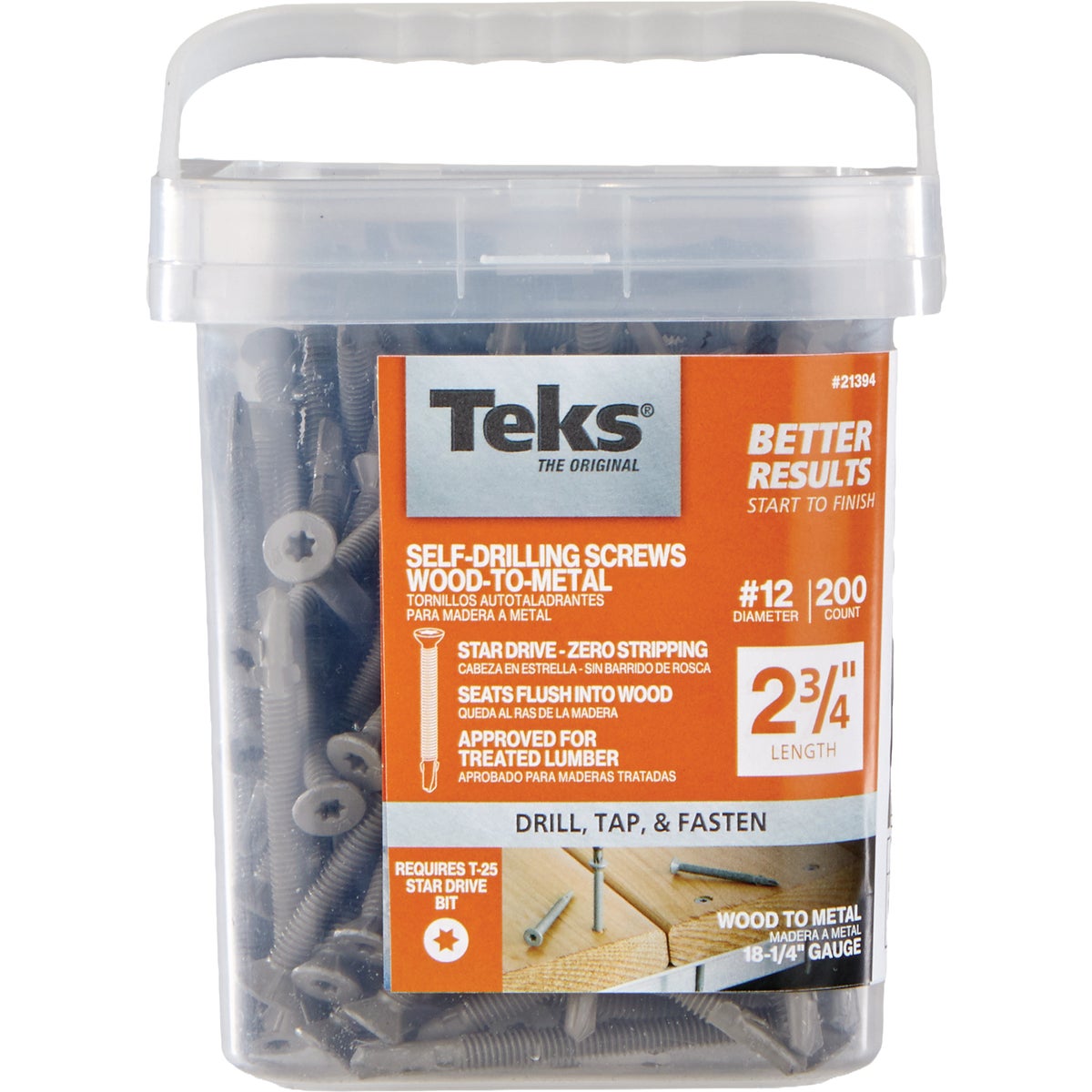 Teks #12 x 2-3/4 In. Star Head Drill Point Wood-to-Metal Screws (200-Count) Image 1